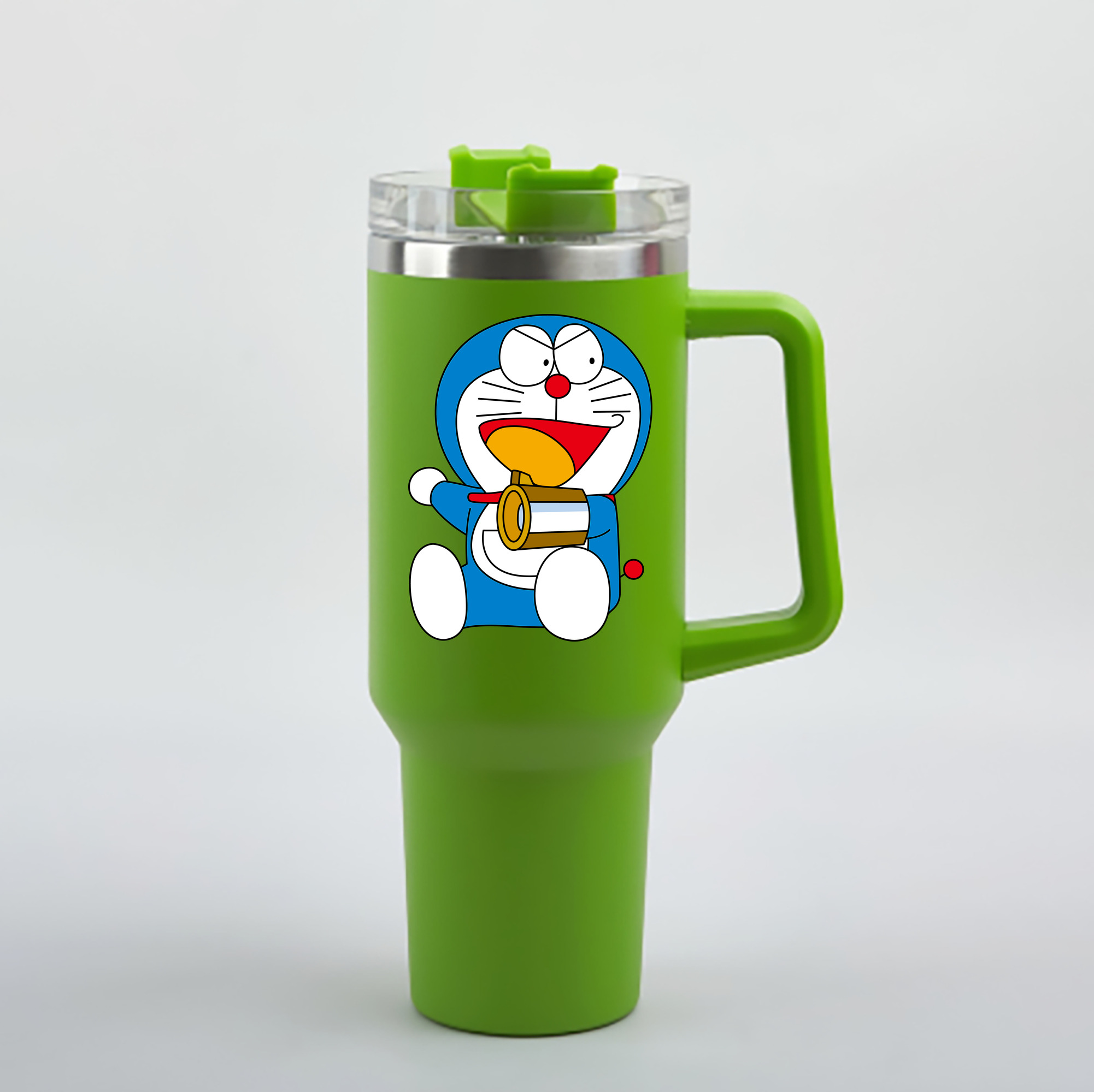 （画像用） ドラえもん Doraemon 1200mL車用タンブラー - クリスタルステッカー（プラスチックストロー付き）